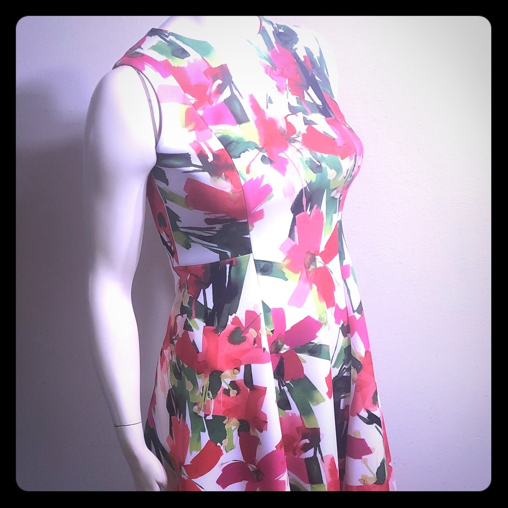 DKNY FLORAL HANDKERCHIEF DRESS